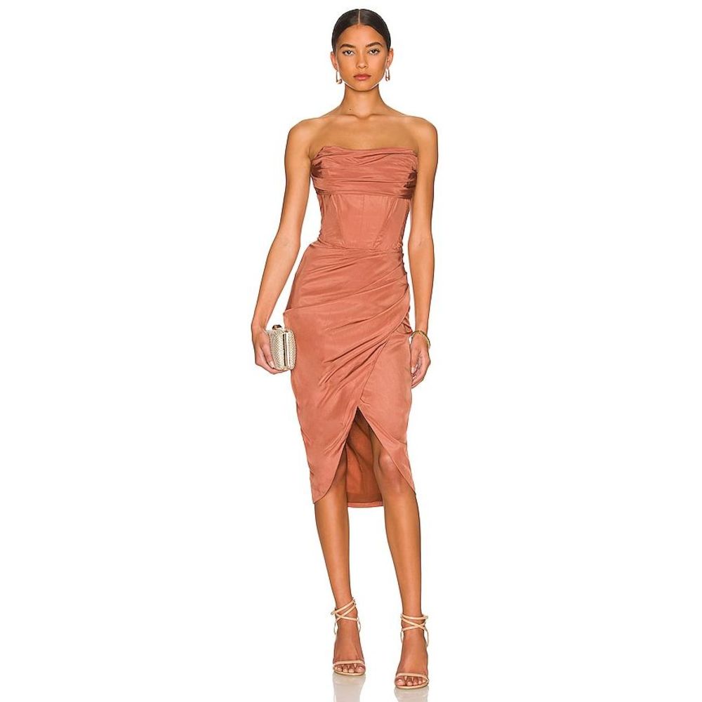 Bardot Jamila Corset Dress in Chestnut